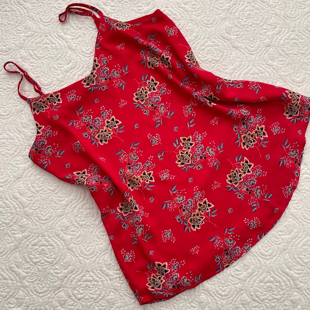 Pink Rose Tank Top Adjustable Straps Size Small - Picture 4 of 15
